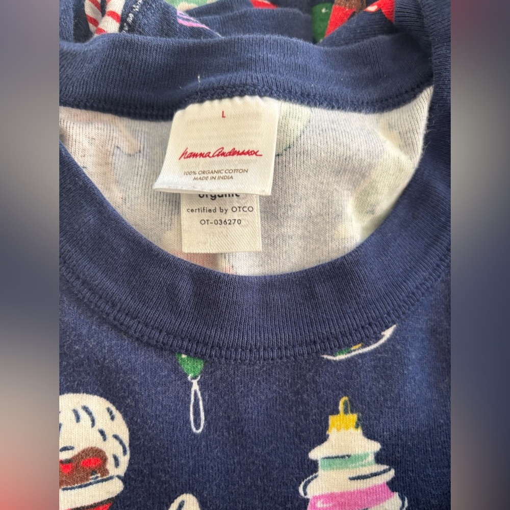 Hanna Andersson Heirloom Ornaments Holiday Print Pajamas - Navy - Picture 3 of 6